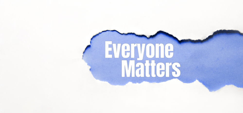 Everyone Matters text on paper. Word Everyone Matters on torn paper. Concept Image